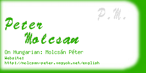 peter molcsan business card